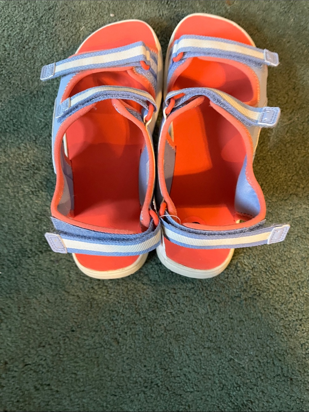 Kids Coral and Light Blue Merrell Sandals